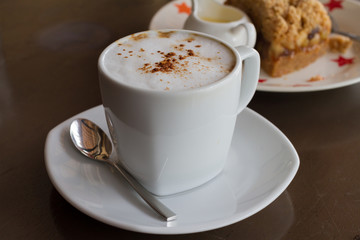 Coffee and apple crumple cake