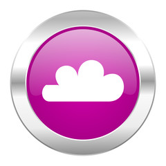 cloud violet circle chrome web icon isolated