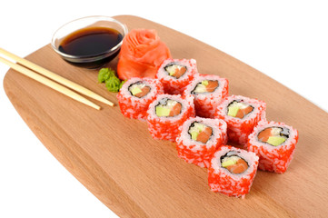 Sushi on a light background