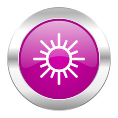 sun violet circle chrome web icon isolated