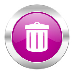 recycle violet circle chrome web icon isolated