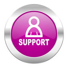support violet circle chrome web icon isolated