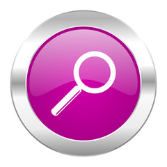 search violet circle chrome web icon isolated