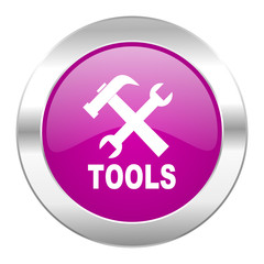 tools violet circle chrome web icon isolated