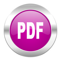 pdf violet circle chrome web icon isolated
