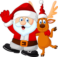 Happy Santa and deer
