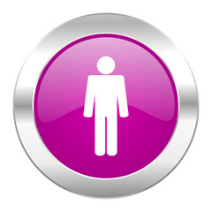 male violet circle chrome web icon isolated