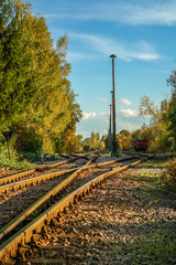Bahngebiet mit Güterwagon