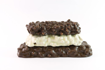 chocolate on white background