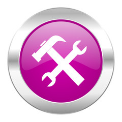 tools violet circle chrome web icon isolated