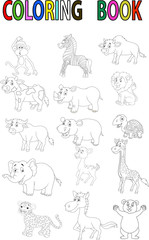 Wild animal coloring book