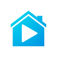 House icon with a play sign
