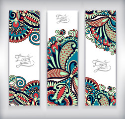 set of decorative flower template banner, card, web design