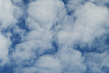 Obraz premium Puffy White Clouds in a Blue Summer Sky