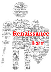 Renaissance fair word cloud shape