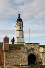 Fototapeta na wymiar Clock tower,kalemegdan fortress in Belgrade,Serbia