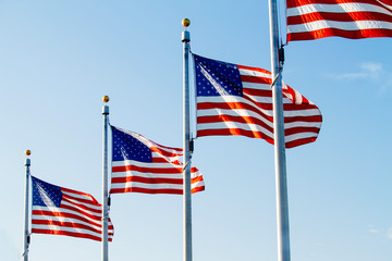 Flapping USA flags.