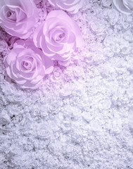 Artificial rose flower background