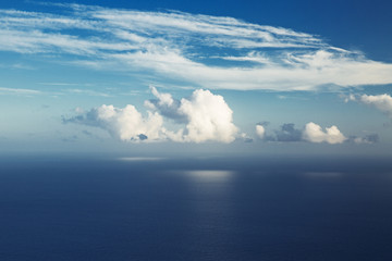Big cloud hung over the ocean