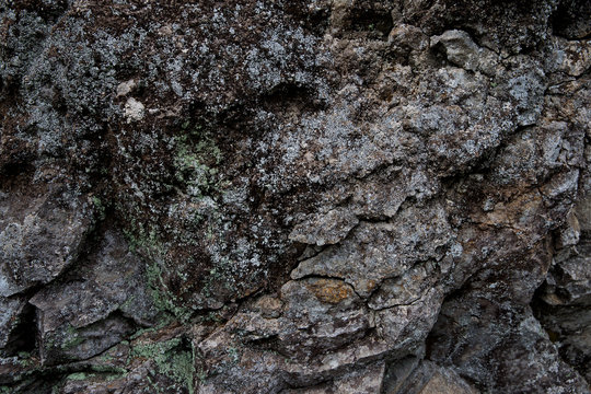 Surface dark gray rough stone