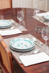 Vintage plates in table setting