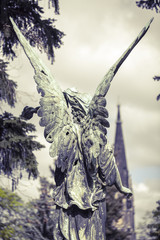 vintage shoot of an bronze angel. Unknown artist of the 18th cen