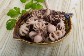 Boiled octopus