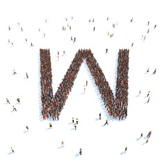 illustration of letter with people,isolated