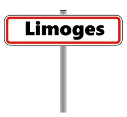 Limoges dans un panneau de ville	