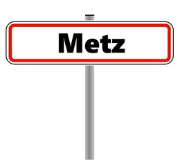 Metz dans un panneau de ville