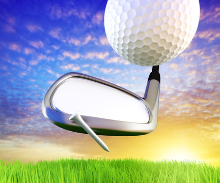 Golf concept. Just place your logo to the iron.