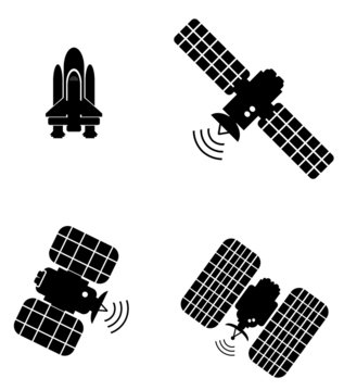 Technologies spatiales en 4 icônes
