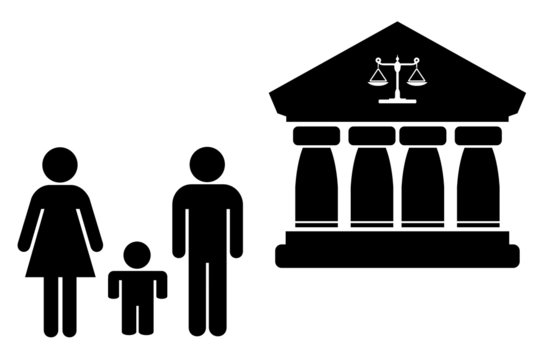 Famille devant un tribunal	