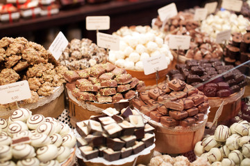 chocolate sweets in the shop