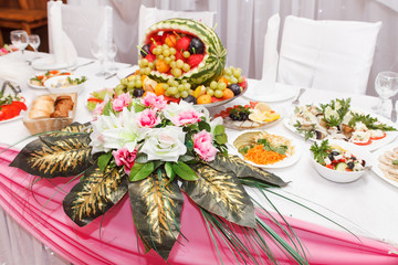 food at a wedding party
