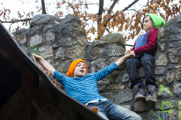 two boys on playground