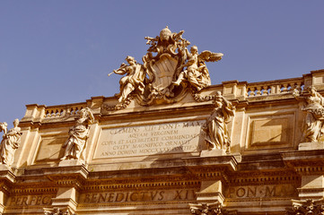Fototapeta na wymiar Retro look Trevi Fountain Rome