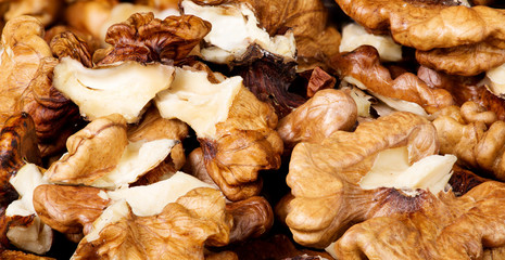Close-up of shelled walnuts