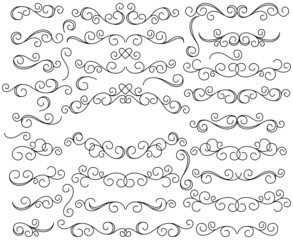 Doodle Style Hand Drawn Vector Flourishes and Frame with Heart