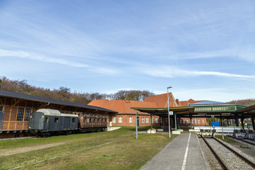 Fototapeta na wymiar famous old train station in Seebad Heringsdorf