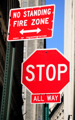 Prohibitory stop traffic sign.