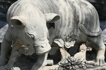 Fototapeta premium Wat Arun - Temple of the Dawn Pig Statue
