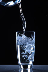 Water poured into glass,