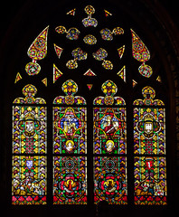 Window pane in ancient Catholic cathedral © alexandco