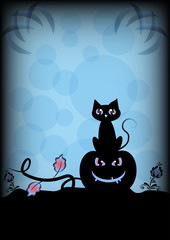 Festive illustration on theme of Halloween. Trick or treat