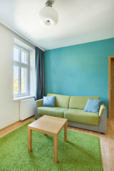 Sofa in bright apartment