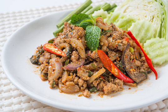 minced pork mash with spicy, Thai food