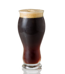Tall Shapley Glass filled with cold dark beer