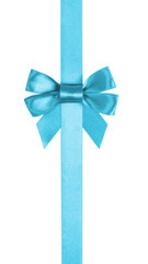 azure blue ribbon bow vertical border