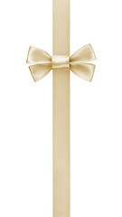 Fototapeta premium vertical border with champagne color ribbon bow